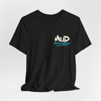 Black MUD After Dark Tee laid flat with MUD chest logo