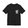 Black MUD BREAK THROUGH Tee front product view with small Man Up Differently chest graphic