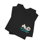 Folded black MUD After Dark Tees showing MUD chest logo