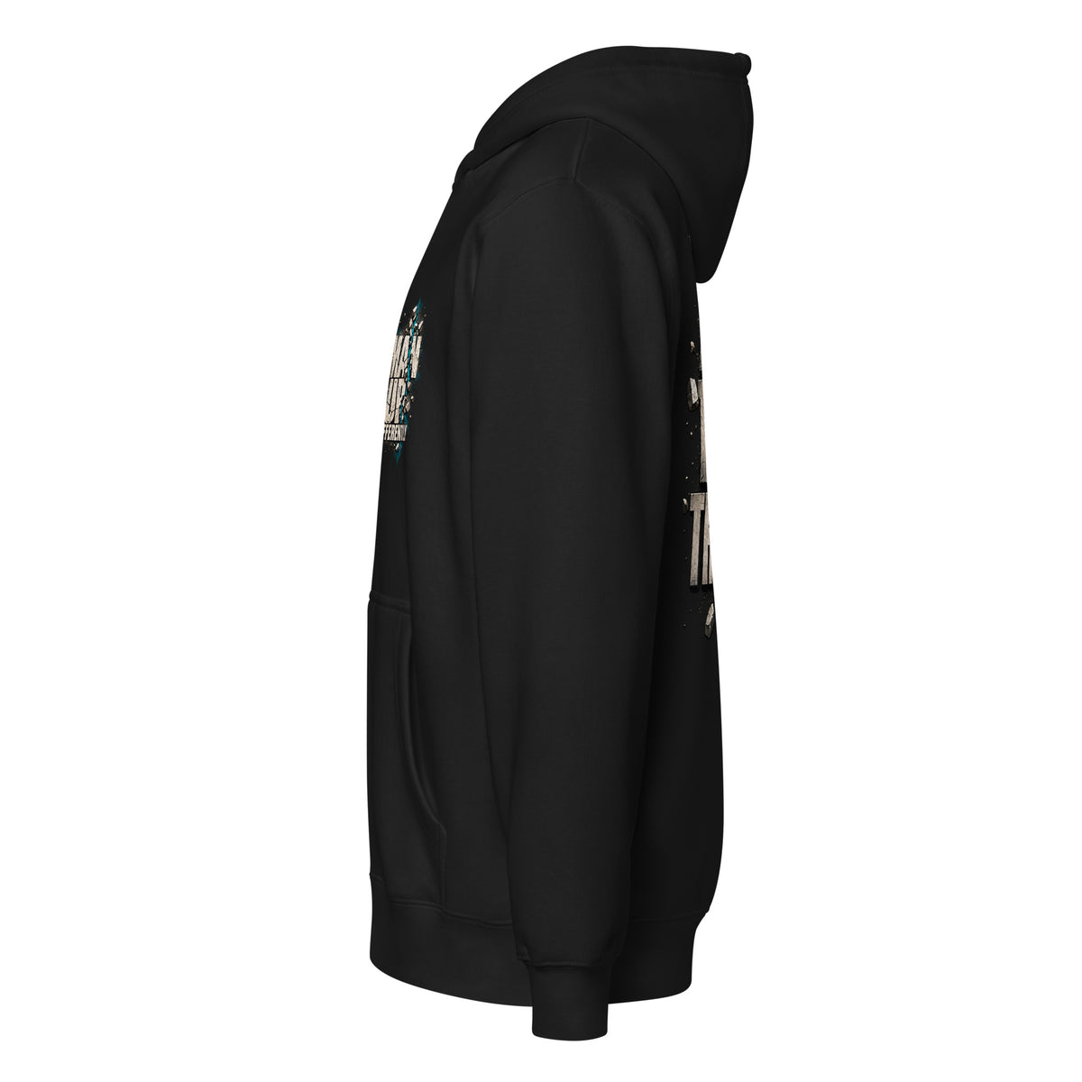 MUD BREAK THROUGH black full-zip hoodie left-side product view