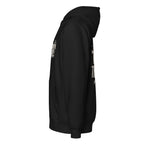 MUD BREAK THROUGH monochrome black full-zip hoodie left-side product view