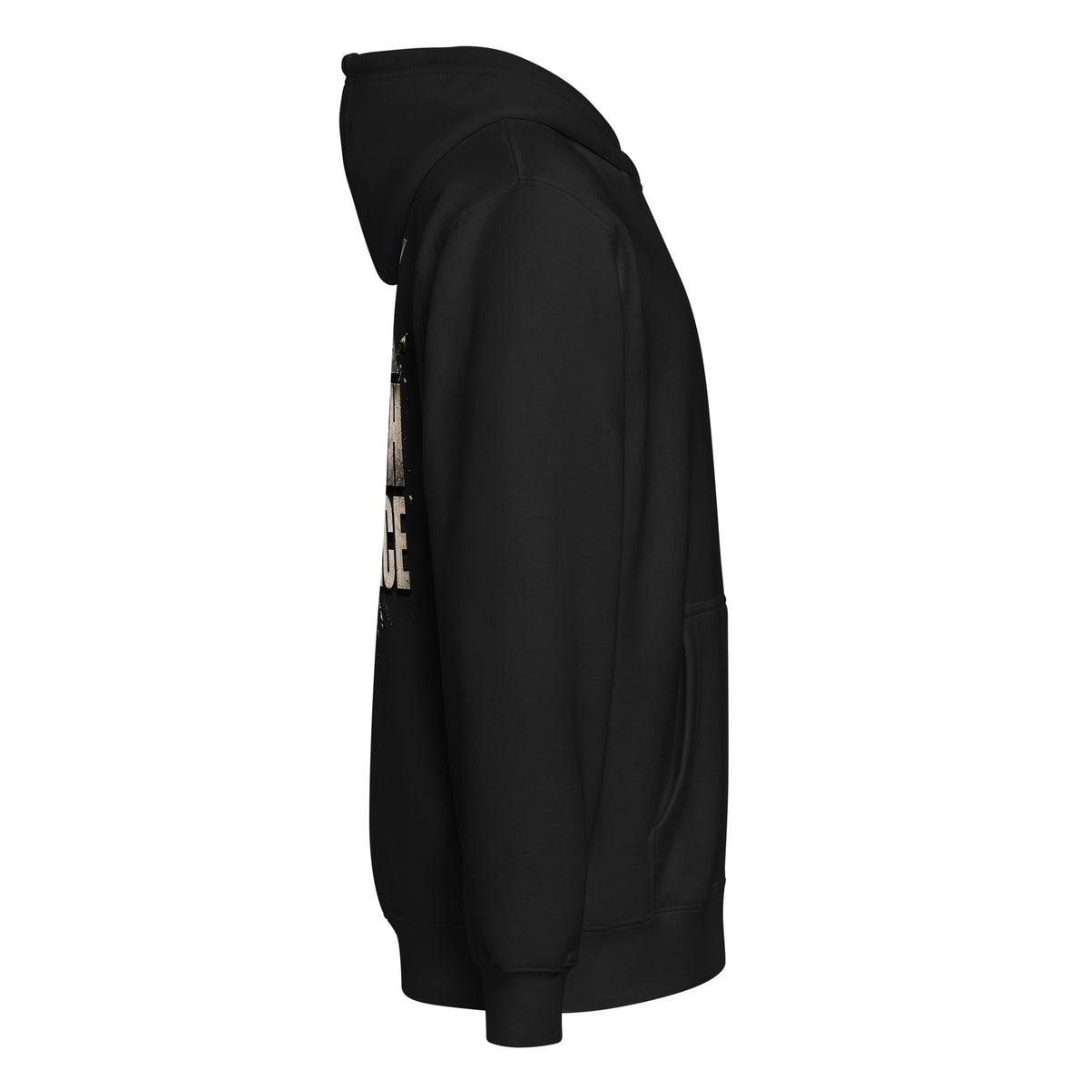 MUD BREAK THROUGH black full-zip hoodie right-side product view